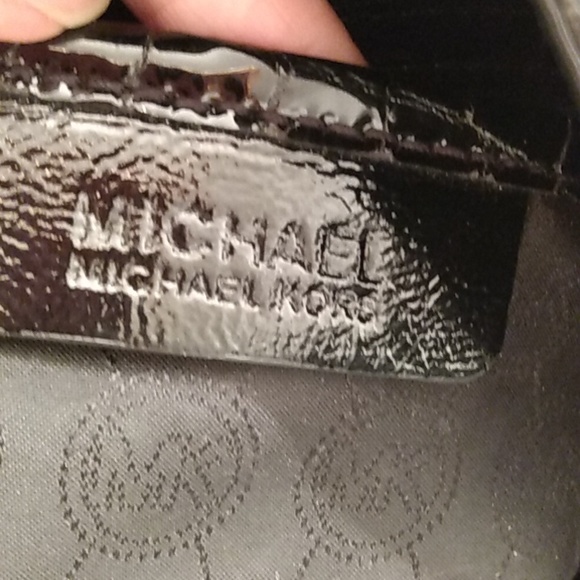 Michael Kors Hamilton Croc Embossed Patent Leather Bag Purse - Picture 11 of 17